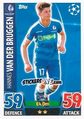 Cromo Hannes Van Der Bruggen - UEFA Champions League 2015-2016. Match Attax n. 317 - Topps