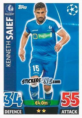 Sticker Kenneth Saief - UEFA Champions League 2015-2016. Match Attax - Topps