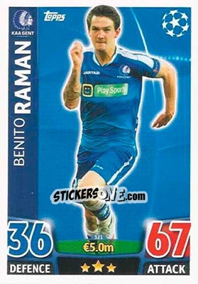Sticker Benito Raman - UEFA Champions League 2015-2016. Match Attax n. 321 - Topps