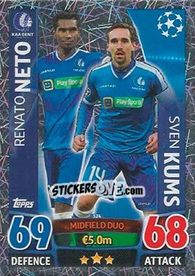 Sticker Renato Neto / Sven Kums - UEFA Champions League 2015-2016. Match Attax n. 324 - Topps