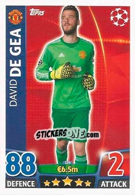 Sticker David de Gea - UEFA Champions League 2015-2016. Match Attax n. 325 - Topps