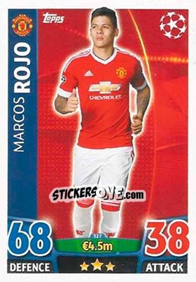 Sticker Marcos Rojo - UEFA Champions League 2015-2016. Match Attax n. 327 - Topps