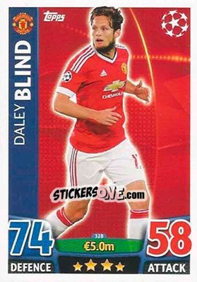 Sticker Daley Blind - UEFA Champions League 2015-2016. Match Attax n. 328 - Topps