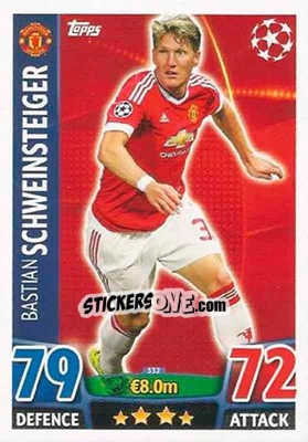 Figurina Bastian Schweinsteiger - UEFA Champions League 2015-2016. Match Attax - Topps