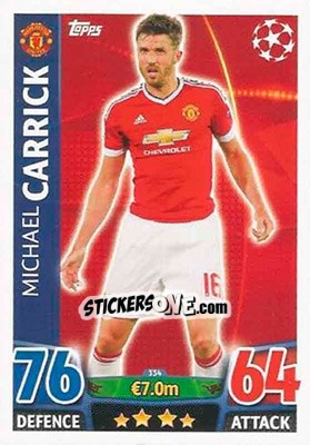 Sticker Michael Carrick - UEFA Champions League 2015-2016. Match Attax n. 334 - Topps
