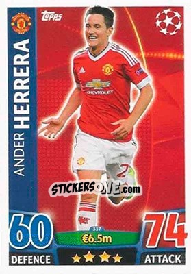 Sticker Ander Herrera - UEFA Champions League 2015-2016. Match Attax n. 337 - Topps