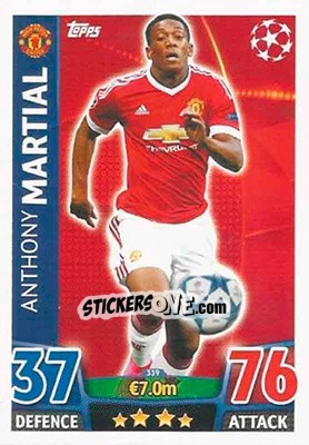 Sticker Anthony Martial - UEFA Champions League 2015-2016. Match Attax n. 339 - Topps