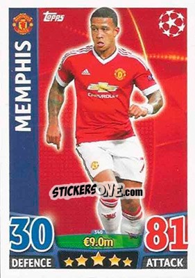 Sticker Memphis Depay - UEFA Champions League 2015-2016. Match Attax n. 340 - Topps