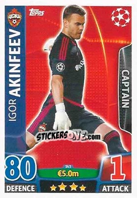Sticker Igor Akinfeev - UEFA Champions League 2015-2016. Match Attax n. 343 - Topps