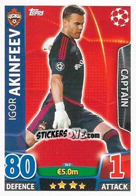 Cromo Igor Akinfeev - UEFA Champions League 2015-2016. Match Attax - Topps