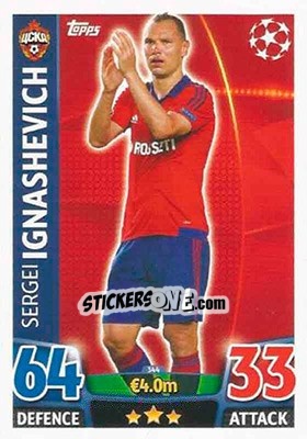 Sticker Sergei Ignashevich - UEFA Champions League 2015-2016. Match Attax n. 344 - Topps