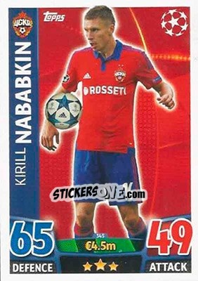 Sticker Kirill Nababkin - UEFA Champions League 2015-2016. Match Attax - Topps