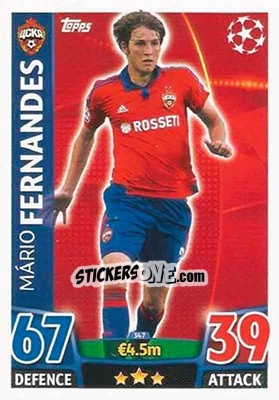 Sticker Mário Fernandes - UEFA Champions League 2015-2016. Match Attax n. 347 - Topps