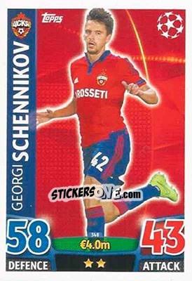 Sticker Georgi Schennikov - UEFA Champions League 2015-2016. Match Attax n. 348 - Topps