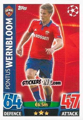 Sticker Pontus Wernbloom - UEFA Champions League 2015-2016. Match Attax - Topps