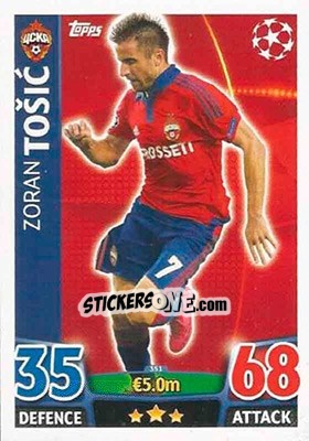 Sticker Zoran Tošic - UEFA Champions League 2015-2016. Match Attax n. 351 - Topps