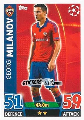 Cromo Georgi Milanov - UEFA Champions League 2015-2016. Match Attax n. 352 - Topps