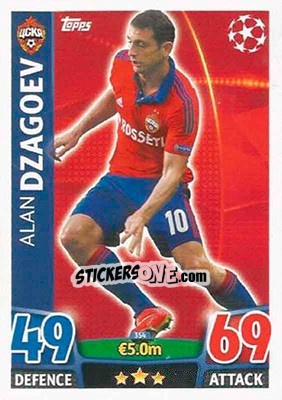 Sticker Alan Dzagoev - UEFA Champions League 2015-2016. Match Attax n. 354 - Topps
