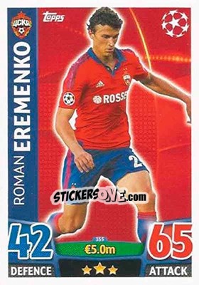 Sticker Roman Eremenko - UEFA Champions League 2015-2016. Match Attax n. 355 - Topps