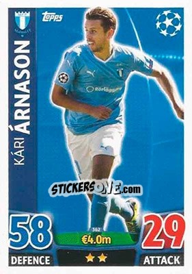 Sticker Kári Árnason - UEFA Champions League 2015-2016. Match Attax n. 362 - Topps