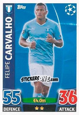Sticker Felipe Carvalho - UEFA Champions League 2015-2016. Match Attax n. 363 - Topps