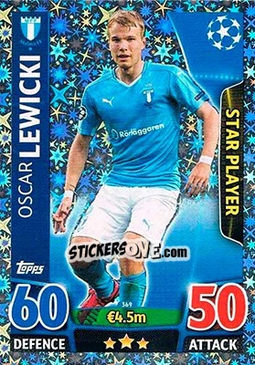 Sticker Oscar Lewicki - UEFA Champions League 2015-2016. Match Attax n. 369 - Topps