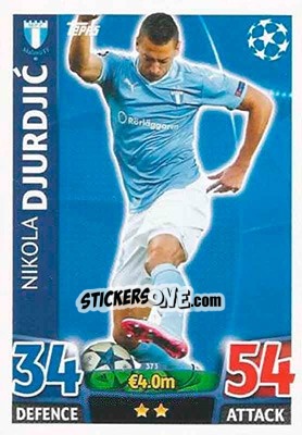 Cromo Nikola Djurdjic - UEFA Champions League 2015-2016. Match Attax n. 373 - Topps