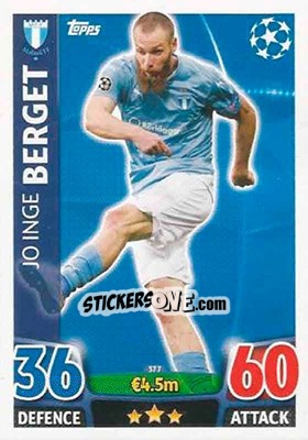 Cromo Jo Inge Berget - UEFA Champions League 2015-2016. Match Attax n. 377 - Topps