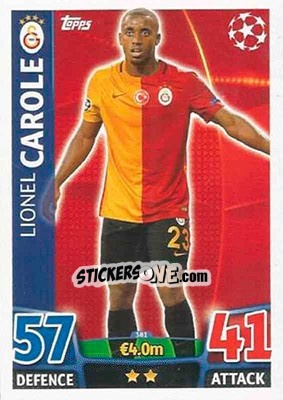 Sticker Lionel Carole - UEFA Champions League 2015-2016. Match Attax n. 381 - Topps