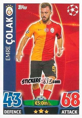 Sticker Emre Çolak - UEFA Champions League 2015-2016. Match Attax n. 389 - Topps