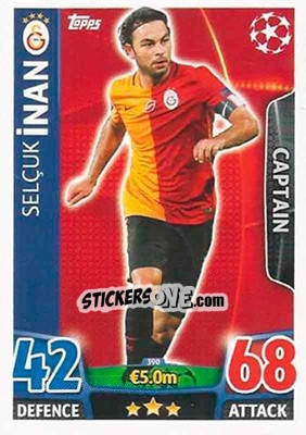 Sticker Selçuk Inan - UEFA Champions League 2015-2016. Match Attax n. 390 - Topps