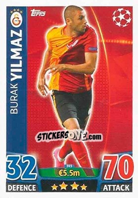 Figurina Burak Yilmaz - UEFA Champions League 2015-2016. Match Attax - Topps