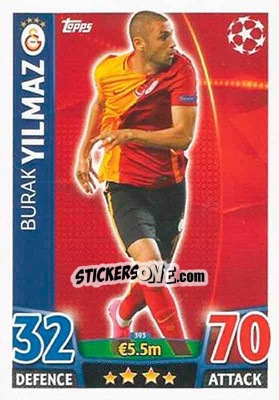 Sticker Burak Yilmaz - UEFA Champions League 2015-2016. Match Attax n. 393 - Topps