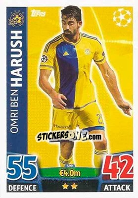 Sticker Omri Ben Harush - UEFA Champions League 2015-2016. Match Attax n. 399 - Topps