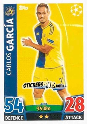 Cromo Carlos García - UEFA Champions League 2015-2016. Match Attax n. 402 - Topps