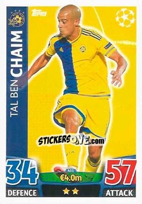 Figurina Tal Ben Chaim - UEFA Champions League 2015-2016. Match Attax n. 411 - Topps