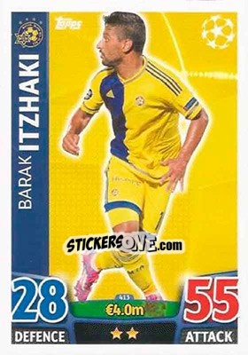Cromo Barak Yitzhaki - UEFA Champions League 2015-2016. Match Attax n. 413 - Topps