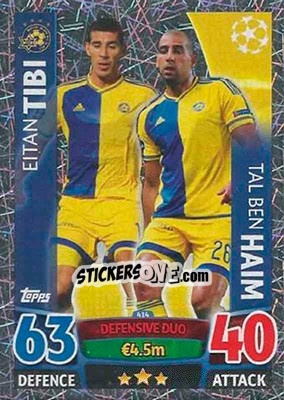 Cromo Eitan Tibi / Tal Ben Haim - UEFA Champions League 2015-2016. Match Attax - Topps