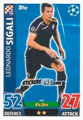 Sticker Leonardo Sigali - UEFA Champions League 2015-2016. Match Attax n. 419 - Topps