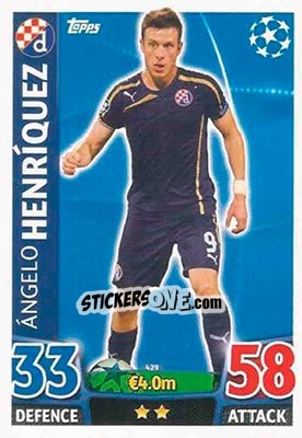 Sticker Ángelo Henríquez - UEFA Champions League 2015-2016. Match Attax n. 429 - Topps