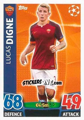 Sticker Lucas Digne - UEFA Champions League 2015-2016. Match Attax n. 434 - Topps