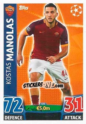 Sticker Kostas Manolas - UEFA Champions League 2015-2016. Match Attax n. 435 - Topps