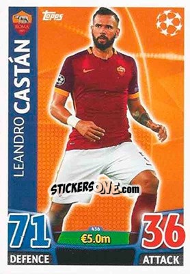 Sticker Leandro Castán - UEFA Champions League 2015-2016. Match Attax n. 436 - Topps