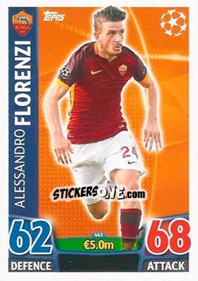 Sticker Alessandro Florenzi - UEFA Champions League 2015-2016. Match Attax n. 443 - Topps