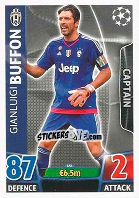 Sticker Gianluigi Buffon - UEFA Champions League 2015-2016. Match Attax n. 451 - Topps
