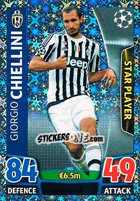 Figurina Giorgio Chiellini - UEFA Champions League 2015-2016. Match Attax - Topps