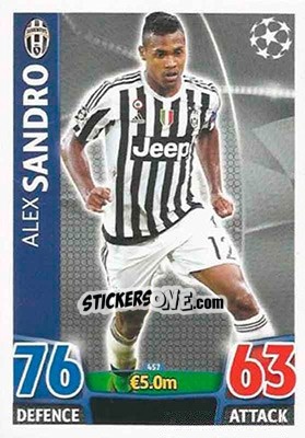 Sticker Alex Sandro - UEFA Champions League 2015-2016. Match Attax n. 457 - Topps