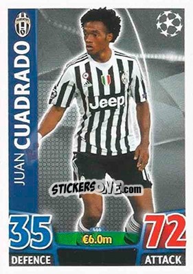 Sticker Juan Cuadrado - UEFA Champions League 2015-2016. Match Attax n. 466 - Topps