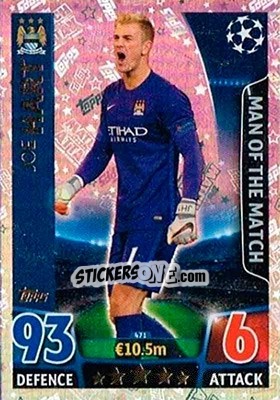 Sticker Joe Hart - UEFA Champions League 2015-2016. Match Attax n. 471 - Topps