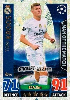 Sticker Toni Kroos - UEFA Champions League 2015-2016. Match Attax n. 473 - Topps